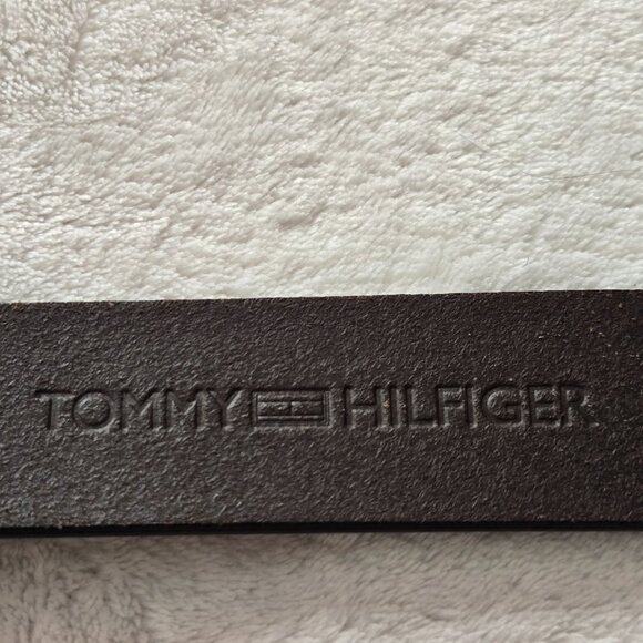 Tommy Hilfiger Men’s Brown Leather Belt Size 38 Double Loop Buckle - Picture 8 of 8